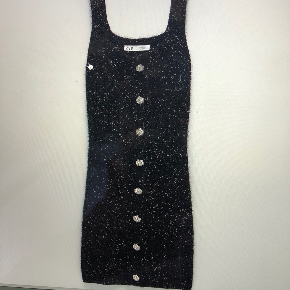 Zara Rhinestone Button Dress TRF